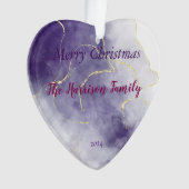 Waterverf marmeren Kerst Acryl Hart Ornament (voorkant)