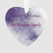 Waterverf marmeren Kerst Acryl Hart Ornament (achterkant)