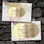 Waterverf & Marmeren Steen Faux Gold Glitter Folie Visitekaartje