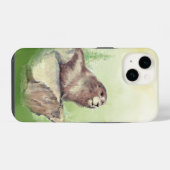 Waterverf Marmot Groundhog Natuur in het wild iPhone Hoesje (Achterkant horizontaal)