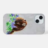 Waterverf Marmot Groundhog - Natuur iPhone 15 Case (Achterkant horizontaal)