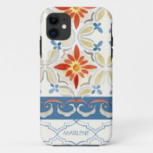 Waterverf Marokkaans flessenpatroon met Quatrefoil Case-Mate iPhone Case