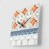 Waterverf Marokkaans flessenpatroon met Quatrefoil Vierkante Klok (Hoek)