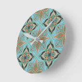 Waterverf Marokkaanse Blauwe Floral Tile  Ronde Klok (Hoek)