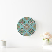 Waterverf Marokkaanse Blauwe Floral Tile  Ronde Klok (Huis)