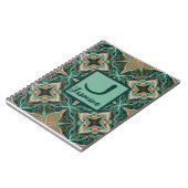 Waterverf Marokkaanse Blauwgroen Floral Notitieboek (Linkerzijde)