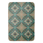Waterverf Marokkaanse Blauwgroen Floral Tegel Badmat (Voorkant Verticaal)
