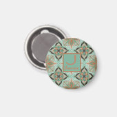 Waterverf Marokkaanse  Floral - Speciaal gepersona Magneet (Voorkant / Achterkant)