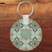 Waterverf Marokkaanse  Floral - Speciaal gepersona Sleutelhanger (Voorkant)