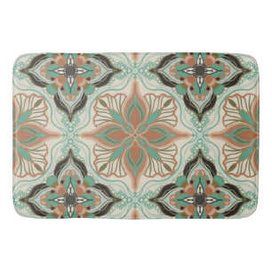 Waterverf Marokkaanse Floral Tegel Badmat