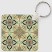 Waterverf Marokkaanse Floral Tegel op persoonlijke Sleutelhanger (Achterkant)