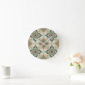 Waterverf Marokkaanse Floral Tile Ronde Klok (Huis)
