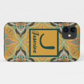 Waterverf Marokkaanse geeloraal gepersonaliseerd Case-Mate iPhone Case (Achterkant (horizontaal))