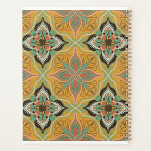 Waterverf Marokkaanse geeloraal gepersonaliseerd Planner (Achterkant)