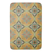 Waterverf Marokkaanse Gele Floral Tegel Badmat (Voorkant Verticaal)