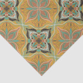 Waterverf Marokkaanse Gele Floral Tegel Tissuepapier (Detail)