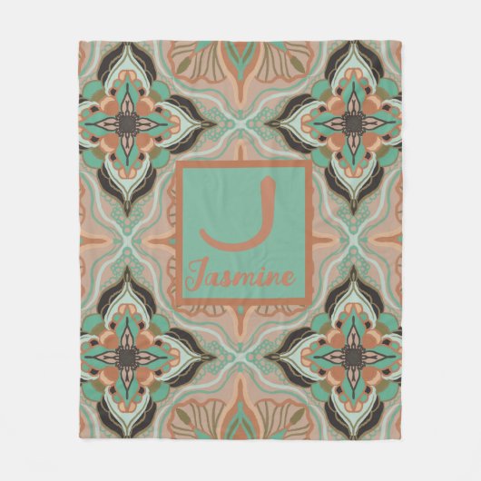 Waterverf Marokkaanse pasta Floral Fleece Deken (Voorkant)