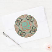 Waterverf Marokkaanse pasta Floral Ronde Sticker (Envelop)
