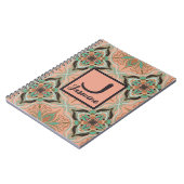 Waterverf Marokkaanse roze Floral - Aangepast Notitieboek (Linkerzijde)