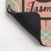 Waterverf Marokkaanse Roze Munt Bloemen Muismat (Hoek)