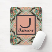 Waterverf Marokkaanse Roze Munt Bloemen Muismat (Met muis)