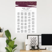 Waterverf Marsala Alfabetische zitplaats Poster (Thuiskantoor)