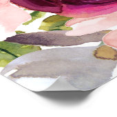 Waterverf Marsala & Blush Bloemen Bruiloft Welkom Poster (Hoek)