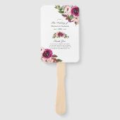 Waterverf Marsala & Blush Floral Wedding Programme Handwaaier (Voorkant)