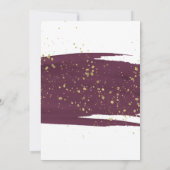 Waterverf Marsala en Gold Sparkle Bridal Tea Kaart (Achterkant)