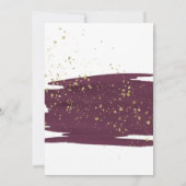 Waterverf Marsala en Gold Sparkle Wedding Kaart (Achterkant)
