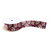 Waterverf marsala floral patroonpartij lint (Spoel)