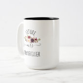 Waterverf Marsala Future Bride Verloving Gift Tweekleurige Koffiemok (Voorkant links)