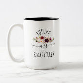Waterverf Marsala Future Bride Verloving Gift Tweekleurige Koffiemok (Links)