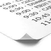 Waterverf Marsala & Gold Sparkle Order of Events Poster (Hoek)