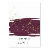 Waterverf Marsala & Gold Wedding Place Kaarten (Voorkant)