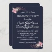 Waterverf Marsala Maroon Floral Engagement Kaart (Voorkant / Achterkant)