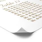 Waterverf Marsala Maroon Floral Zitplaatskaart Poster (Hoek)