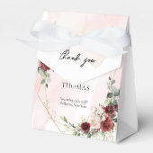 Waterverf Marsala rozen Sage Greenery bruiloft Bedankdoosjes (Voorkant Zijde)