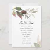 Waterverf Marsala Wedding Seating Chart Kaart (Voorkant)