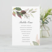 Waterverf Marsala Wedding Seating Chart Kaart (Staand voorkant)