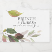 Waterverf Marsala Wedding Sparkling Wijnetiket (Enkel label)