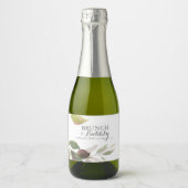 Waterverf Marsala Wedding Sparkling Wijnetiket (Voorkant)