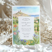 Waterverf Marseille Mediterrane bruiloft Kaart