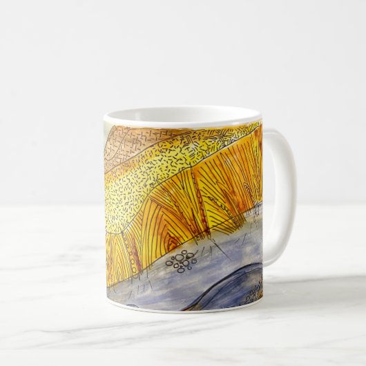 Waterverf Marsh over een mok koffie (Voorkant rechts)