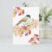 Waterverf Marsh Tit Bedankkaart (Staand voorkant)
