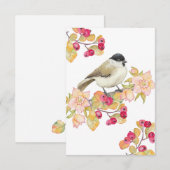 Waterverf Marsh Tit Bedankkaart (Voorkant / Achterkant)