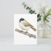 Waterverf Marsh Tit Feestdagenkaart (Staand voorkant)