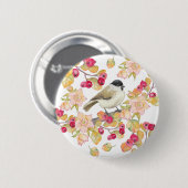Waterverf Marsh Tit Ronde Button 5,7 Cm (Voorkant /achterkant)