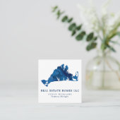 Waterverf Marthas Vineyard Kaart Vastgoed Plein Vierkante Visitekaartje (Staand voorkant)