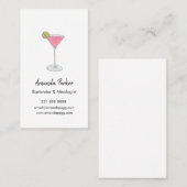 Waterverf Martini barman, Mixoloog Visitekaartje (Voorkant / Achterkant)